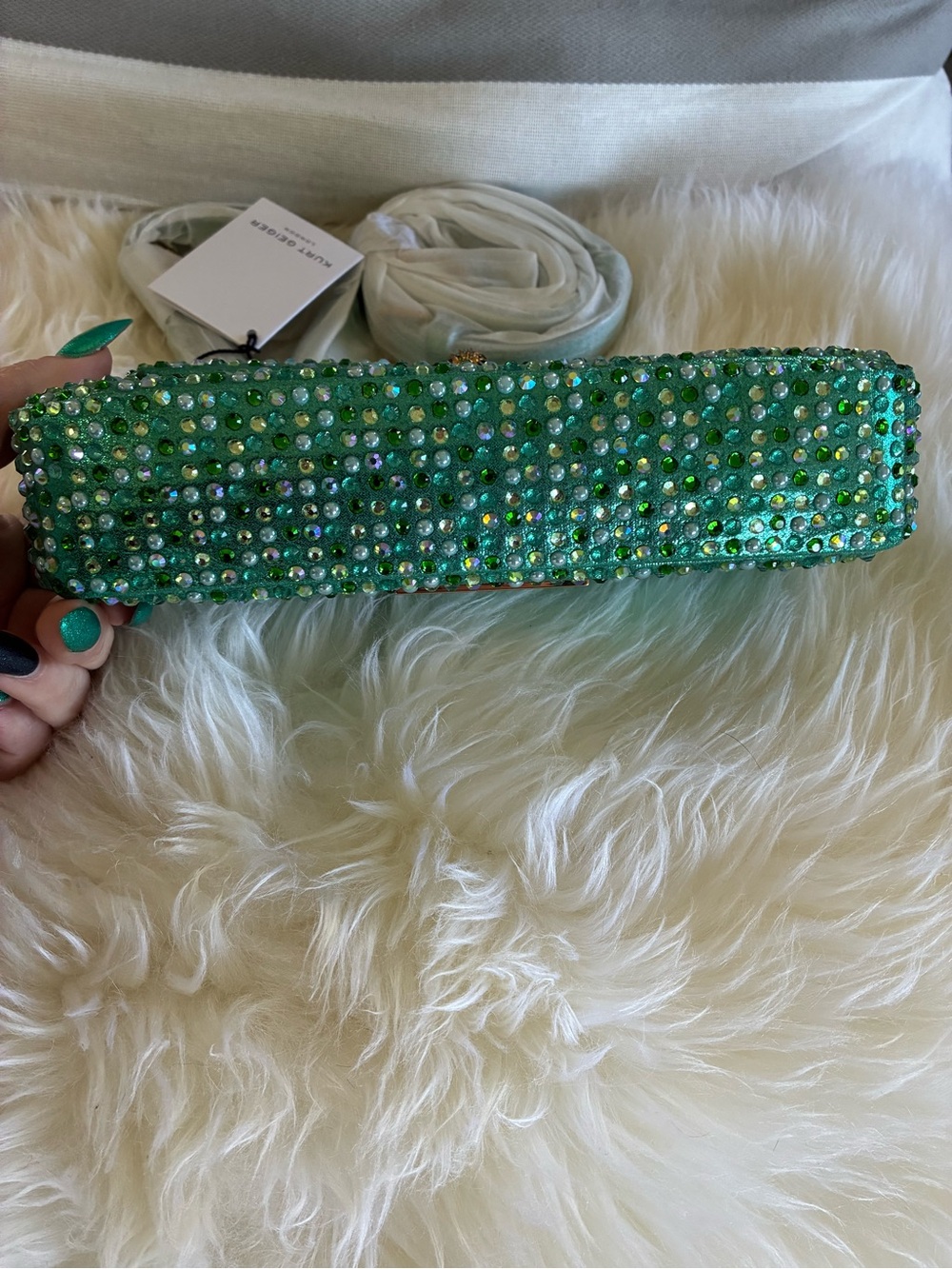 Kurt Geiger 🦅 NWT! Pickle Crystal-Embellished Multi Way Bag - Picture 10 of 16